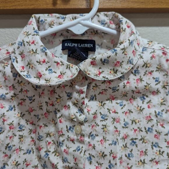 Ralph Lauren Button Down Shirt Girls Sz 4T Floral Preppy - Picture 2 of 5